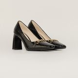  Giày Cao Gót Nữ Vân Bóng Đen 19A.18 