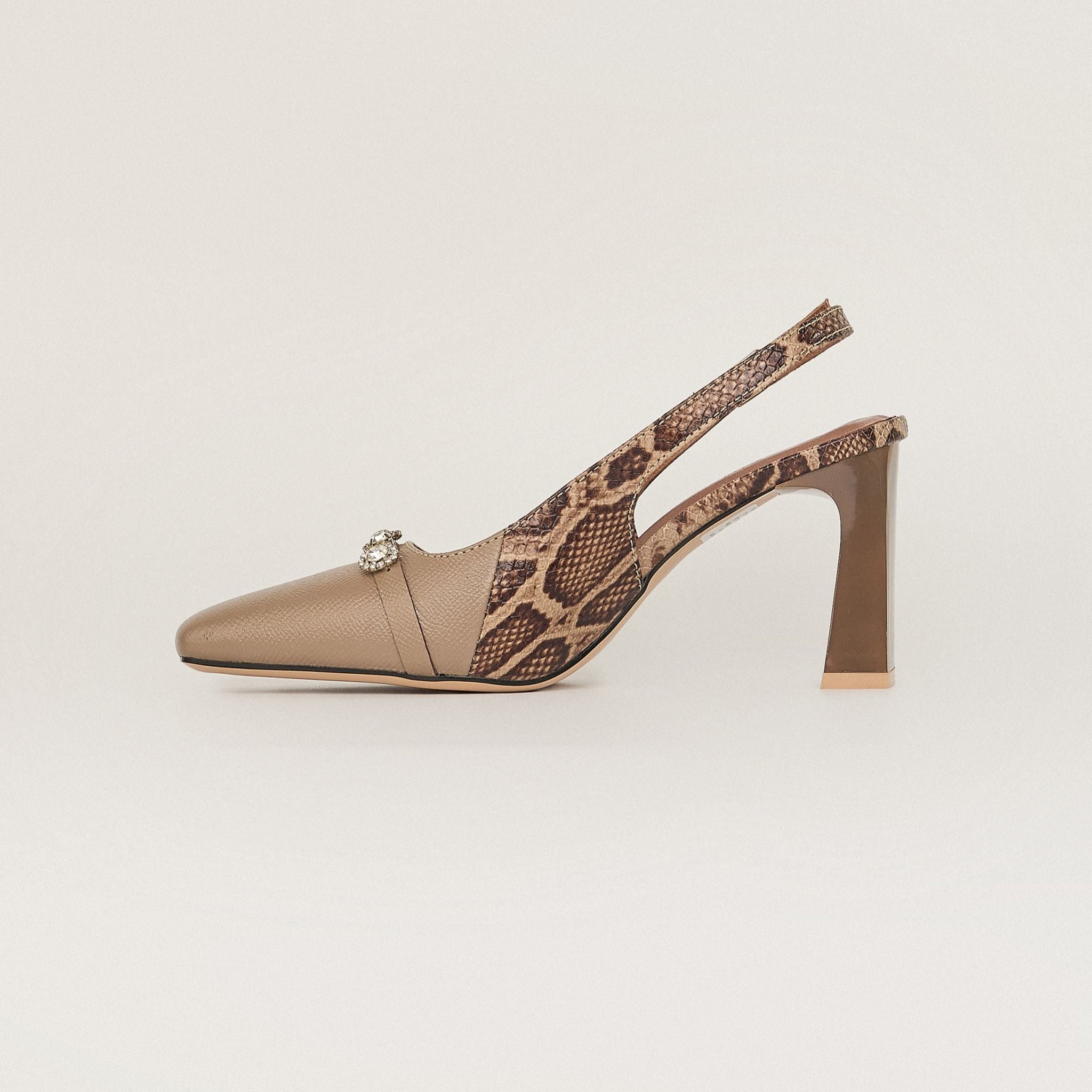  Giày Cao Gót Nữ Vân Nâu 19N.12 