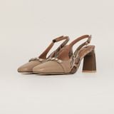  Giày Cao Gót Nữ Vân Nâu 19N.12 