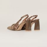  Giày Cao Gót Nữ Vân Nâu 19N.12 