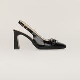  Giày Cao Gót Nữ Trơn Bóng Đen 19A.14 