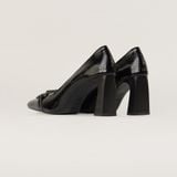  Giày Cao Gót Nữ Bóng Trơn Đen 19A.15 