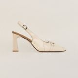  Giày Cao Gót Nữ Trơn Bóng Trắng 19N.11 