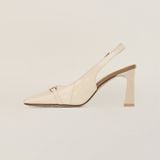  Giày Cao Gót Nữ Trơn Bóng Trắng 19N.11 