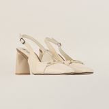  Giày Cao Gót Nữ Trơn Bóng Trắng 19N.11 