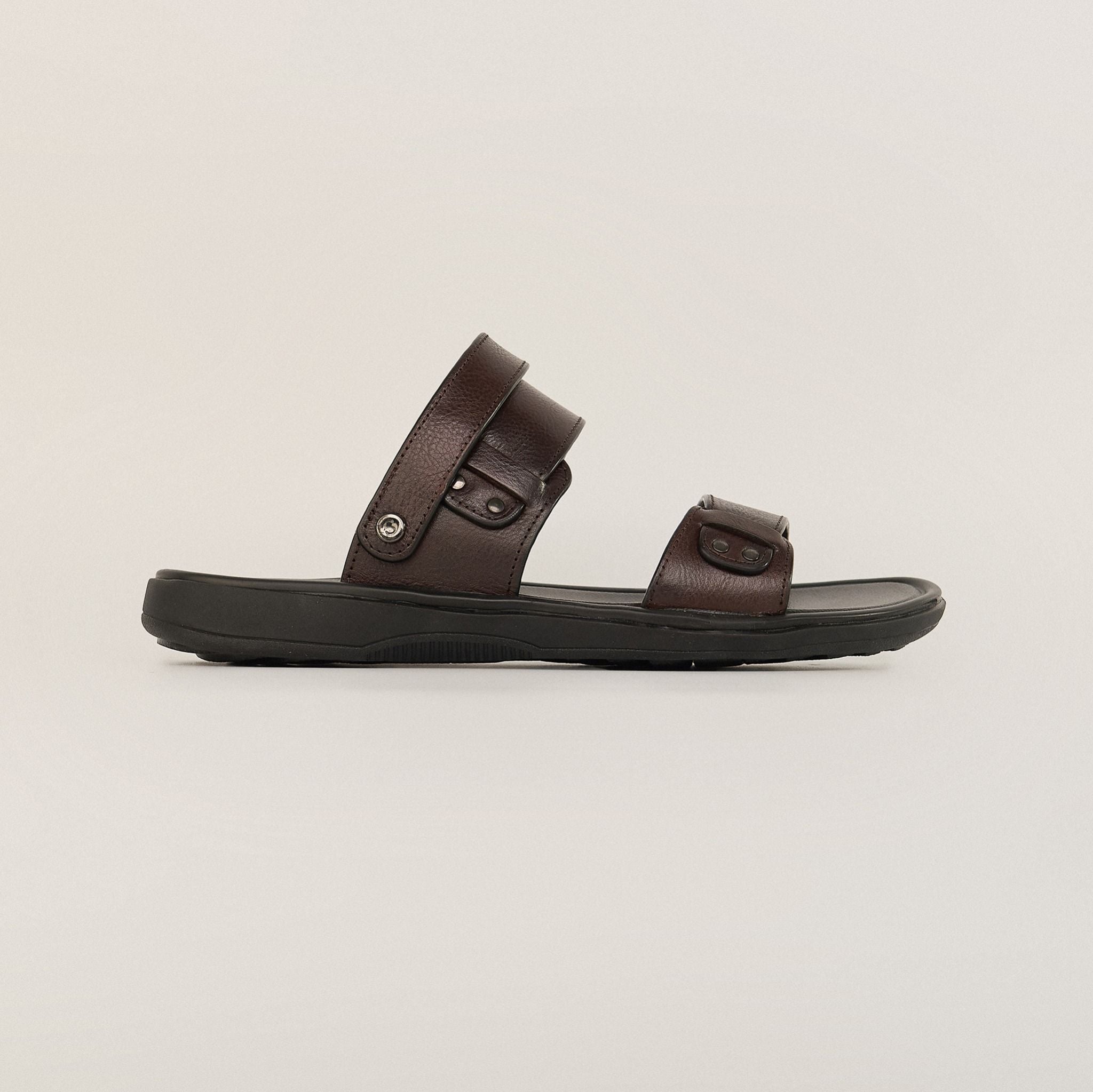  Sandal Da Nam Trơn Nâu 335.7 