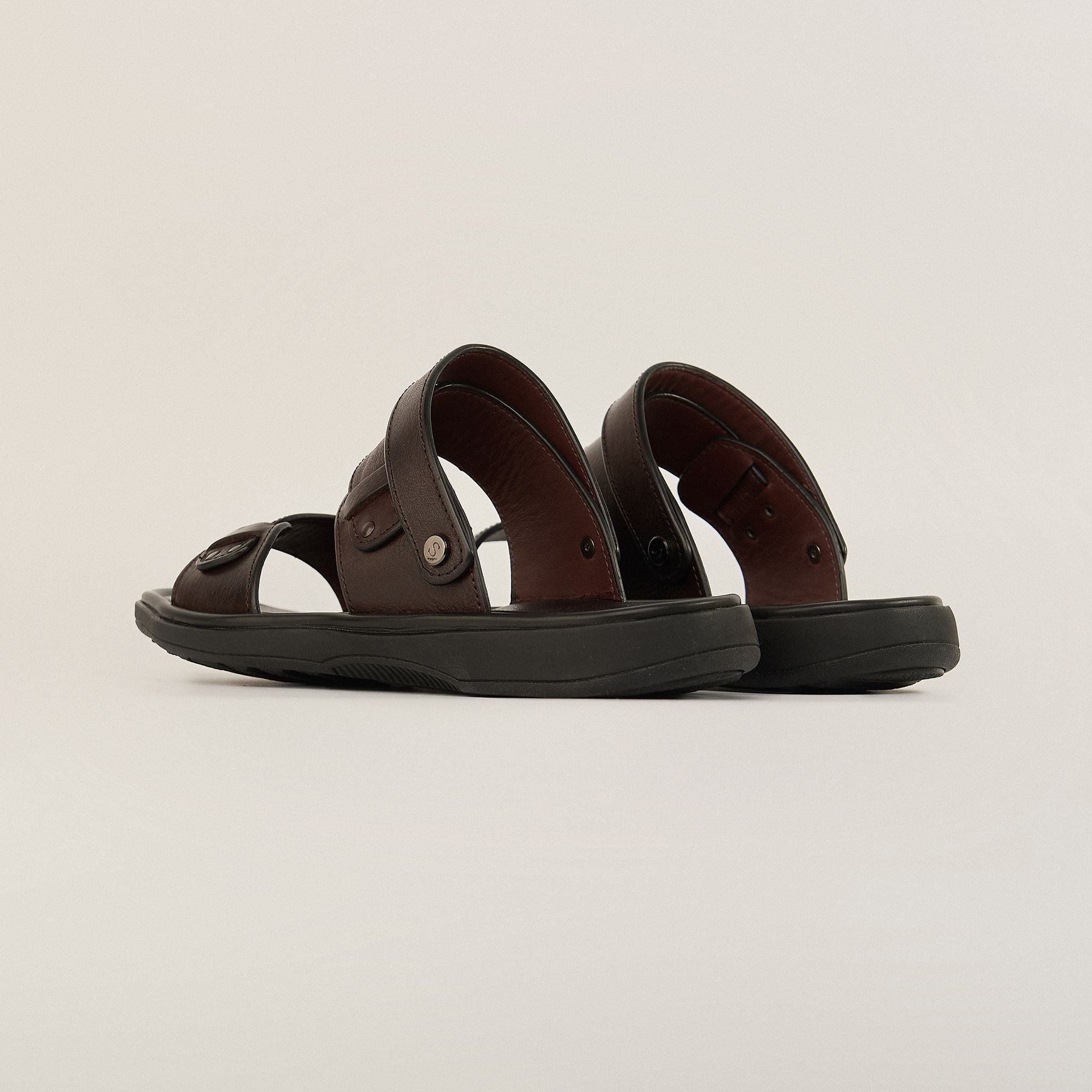  Sandal Da Nam Trơn Nâu 335.7 