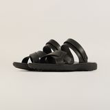  Sandal Da Nam Có Quai Trơn Đen 335.1 