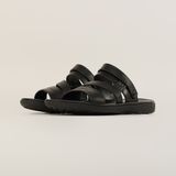  Sandal Da Nam Có Quai Trơn Đen 335.5 