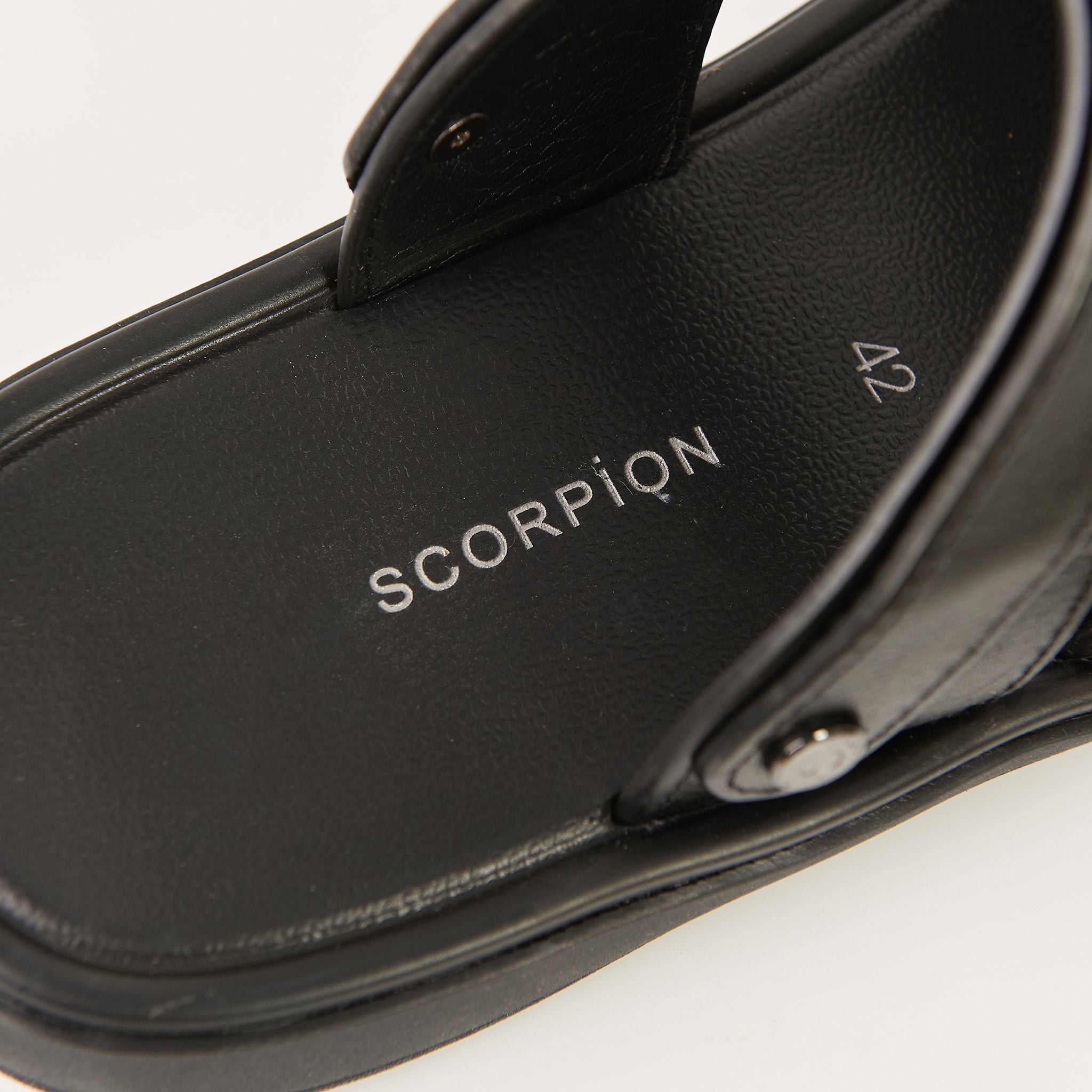  Sandal Da Nam Có Quai Trơn Đen 335.5 