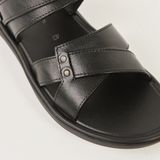  Sandal Da Nam Có Quai Trơn Đen 335.1 