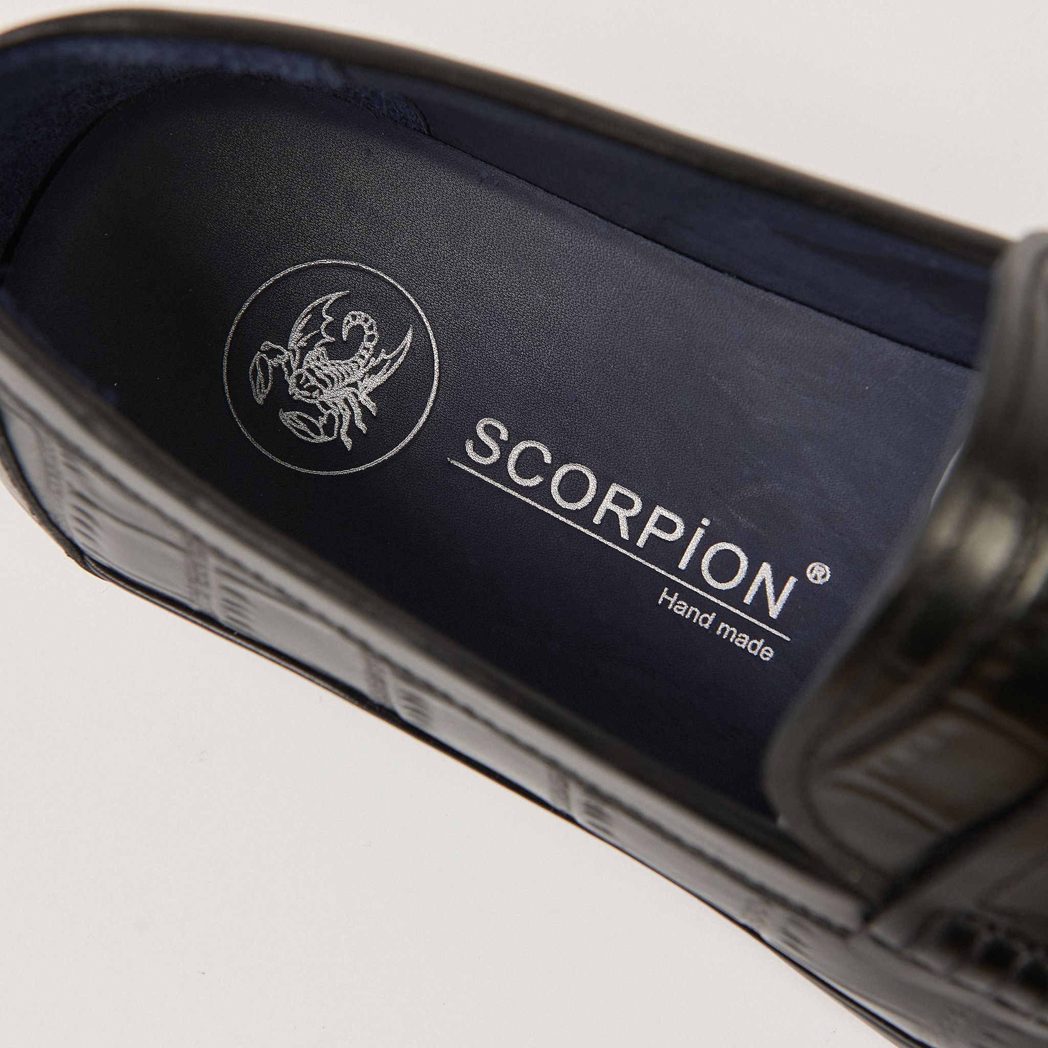  Giày Moccasin Nam Da Vân Đen 28G.23 