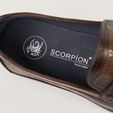  Giày Moccasin Nam Da Vân Nâu 28G.24 