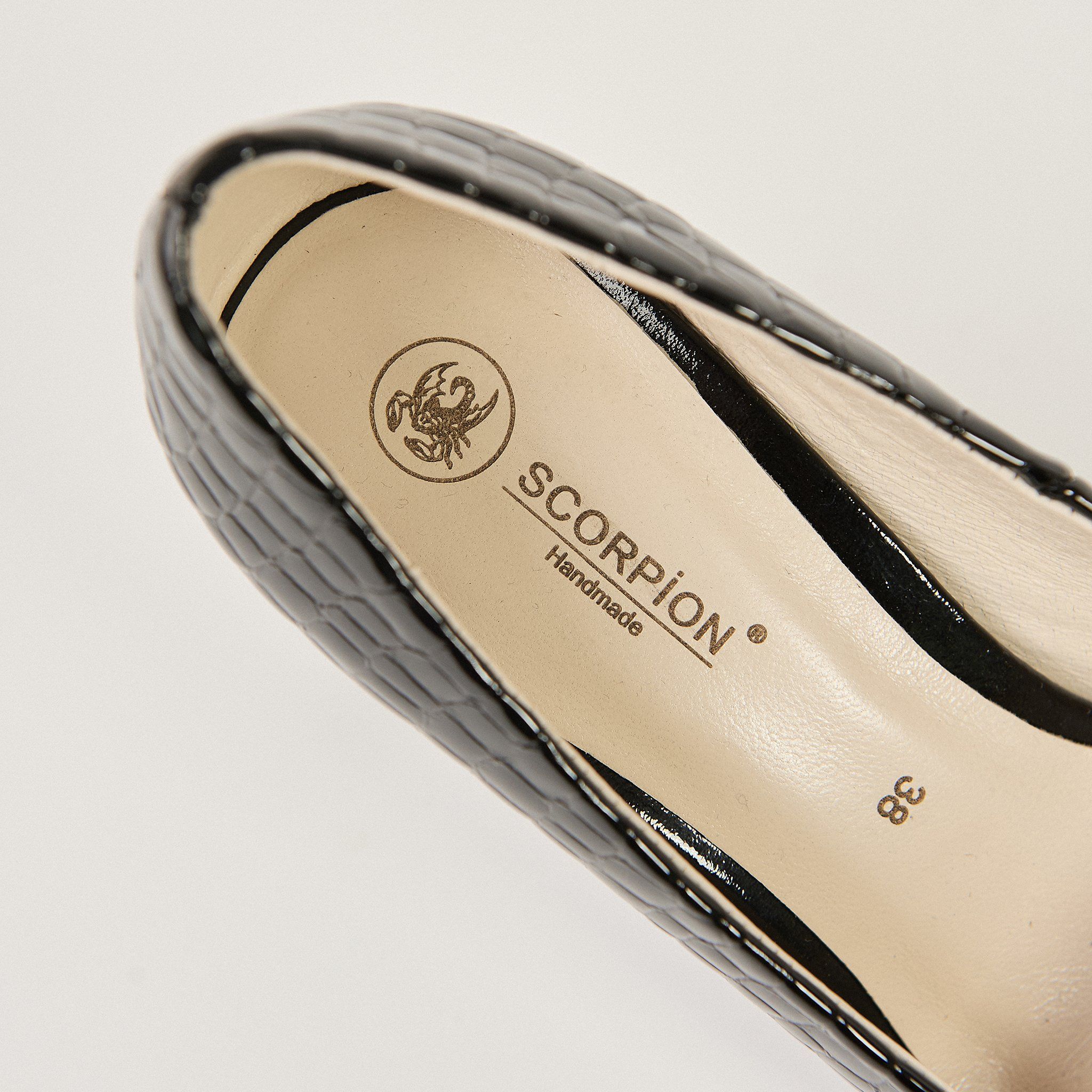  Giày Cao Gót Nữ Vân Bóng Đen 19A.18 