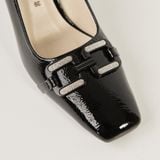  Giày Cao Gót Nữ Bóng Trơn Đen 19A.15 