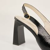  Giày Cao Gót Nữ Trơn Bóng Đen 19A.14 