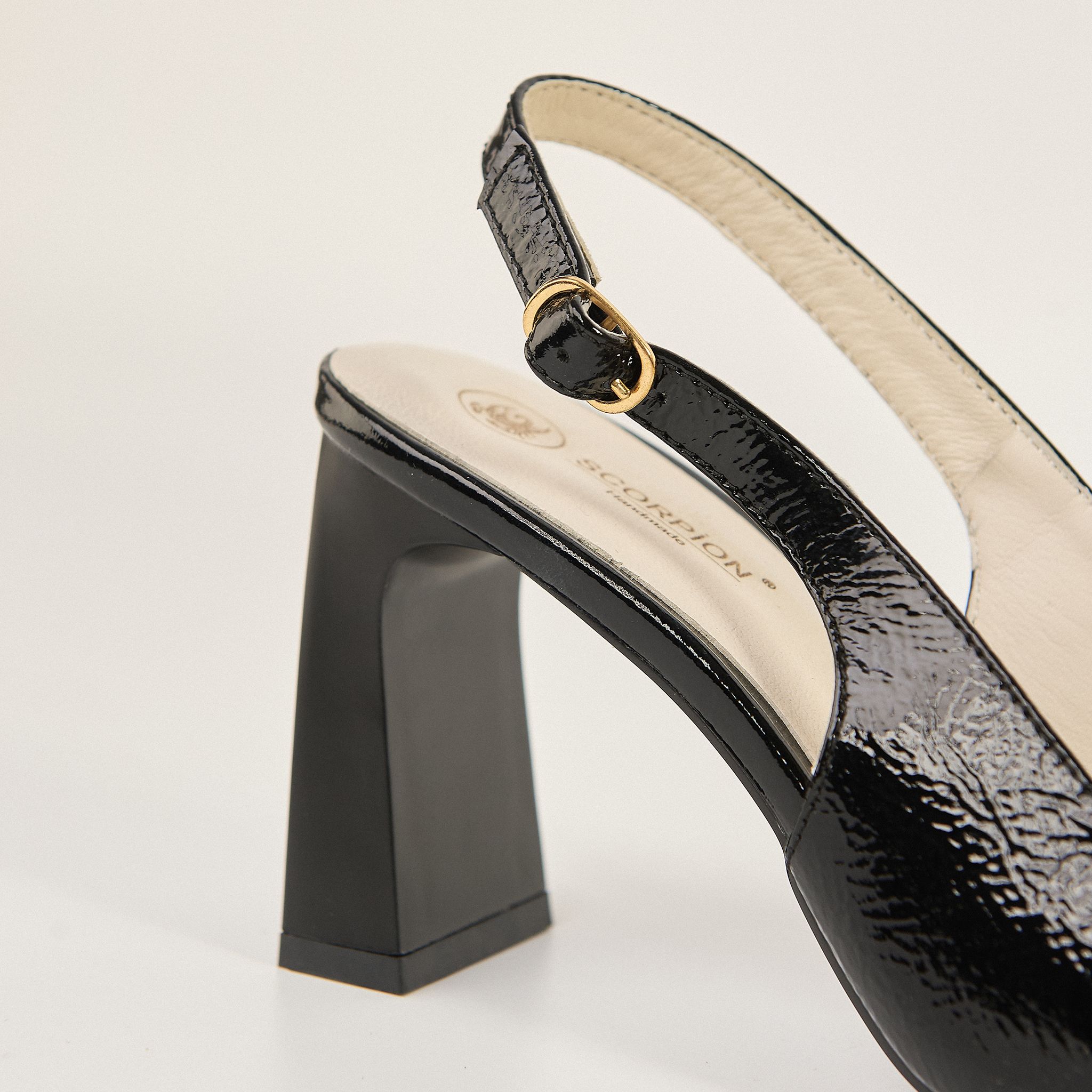  Giày Cao Gót Nữ Trơn Bóng Đen 19A.14 