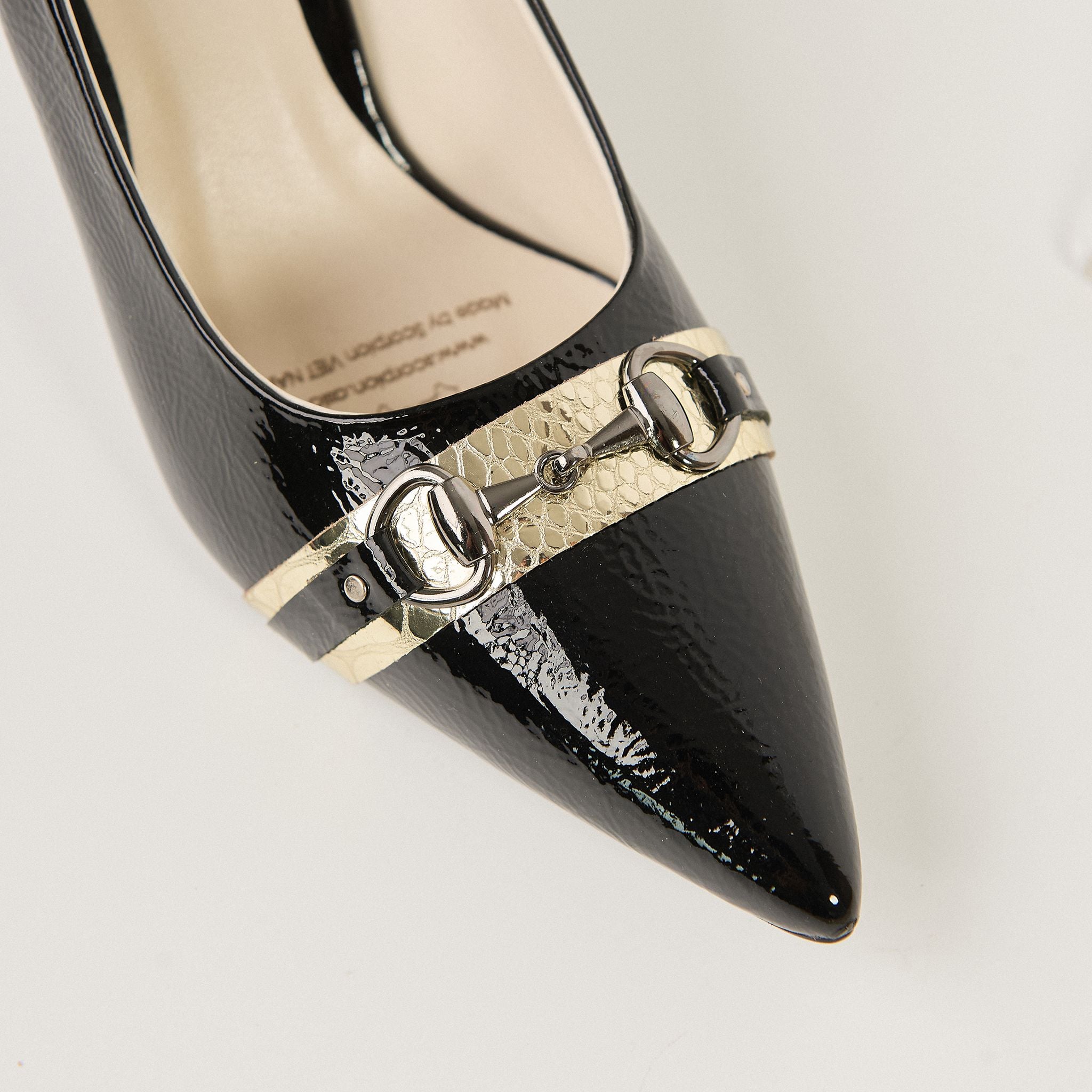  Giày Cao Gót Nữ Bóng Trơn Đen 19T.2 