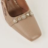  Giày Cao Gót Nữ Vân Nâu 19N.12 