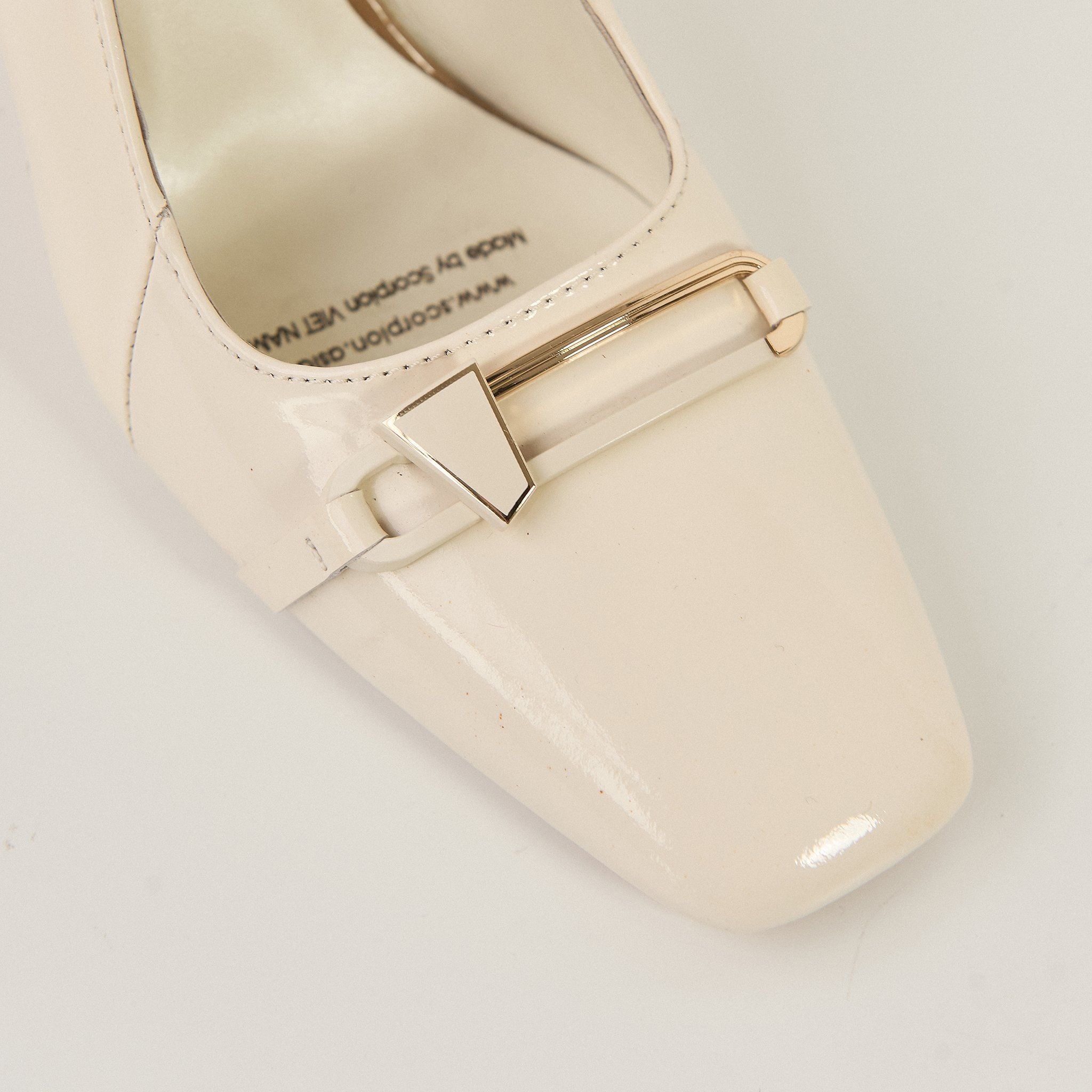  Giày Cao Gót Nữ Trơn Bóng Trắng 19N.11 