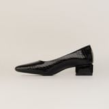  Giày Cao Gót Nữ Trơn Bóng Đen 19E.1 