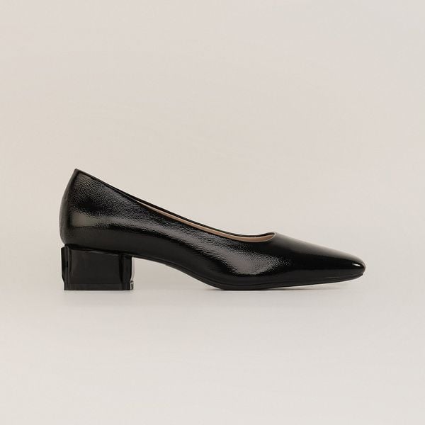  Giày Cao Gót Nữ Trơn Bóng Đen 19E.3 