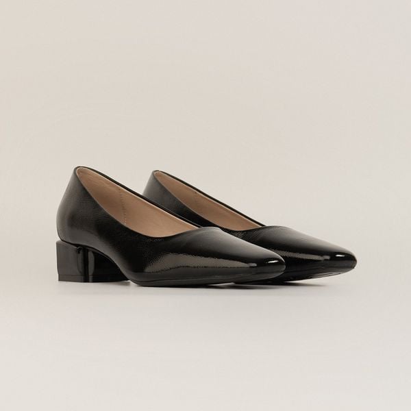  Giày Cao Gót Nữ Trơn Bóng Đen 19E.3 