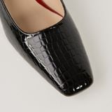  Giày Cao Gót Nữ Trơn Bóng Đen 19E.1 