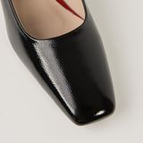  Giày Cao Gót Nữ Trơn Bóng Đen 19E.3 