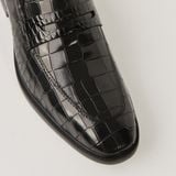  Giày Loafer Nam Bóng Vân Đen 28MC.32 