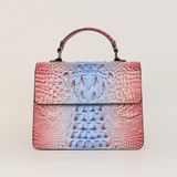  Túi Xách Nữ Da Vân Cá Sấu Xanh Hồng 26H.22 