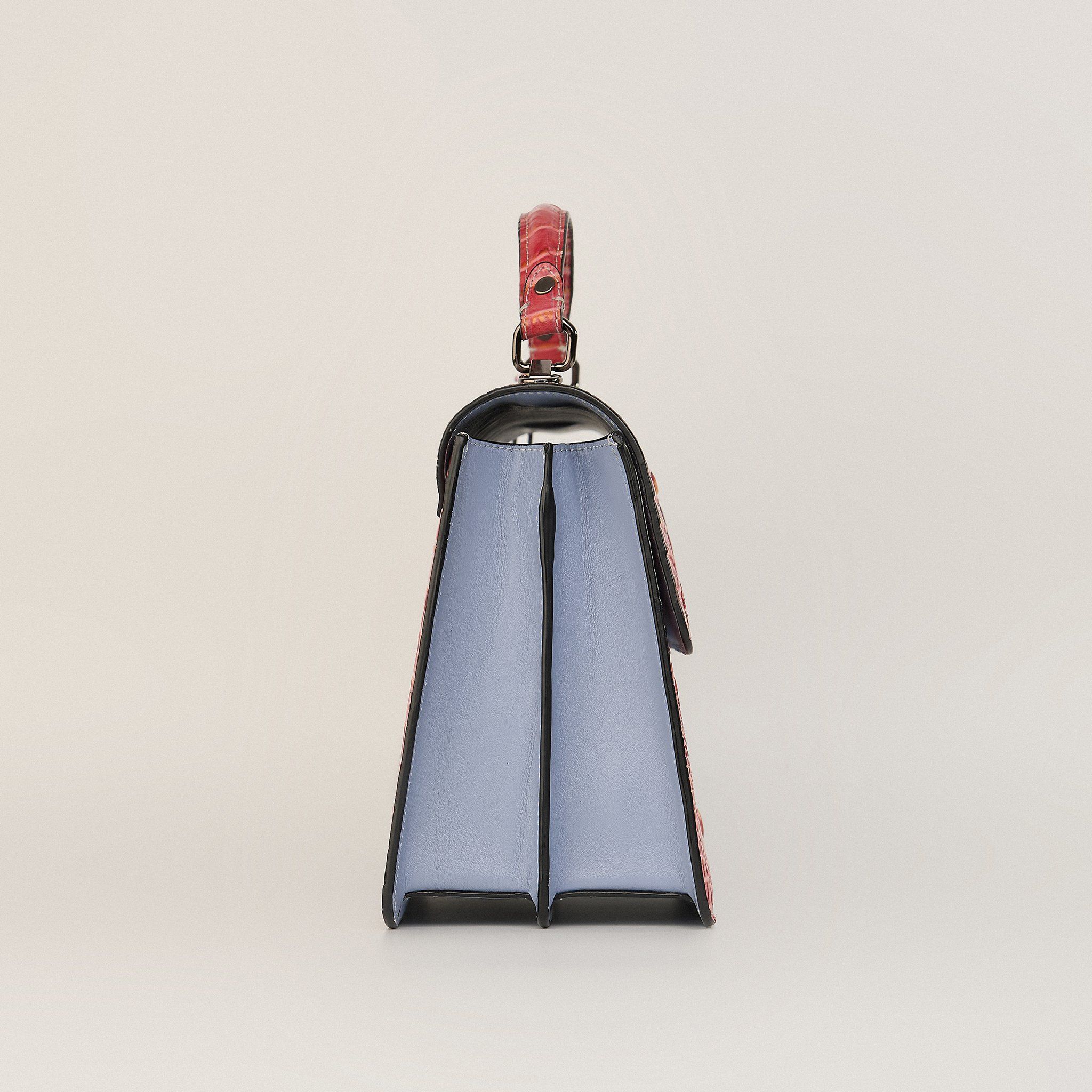  Túi Xách Nữ Da Vân Cá Sấu Xanh Hồng 26H.22 