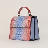  Túi Xách Nữ Da Vân Cá Sấu Xanh Hồng 26H.22 