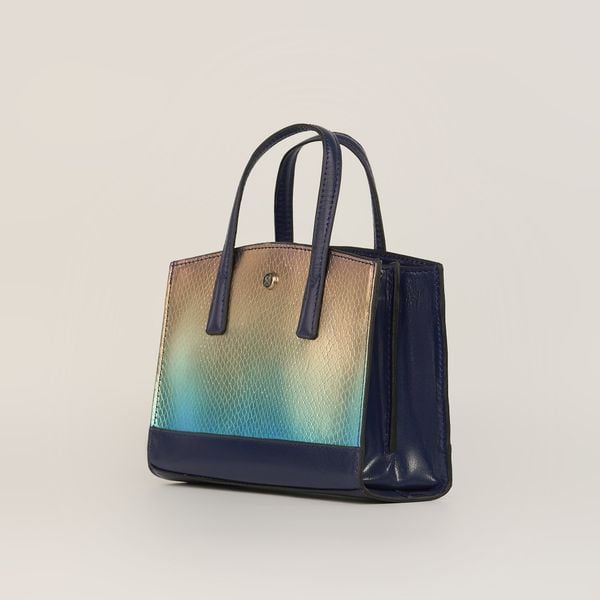  Túi Xách Nữ Da Vân Loang Xanh Hồng 26X.12 