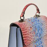  Túi Xách Nữ Da Vân Cá Sấu Xanh Hồng 26H.22 