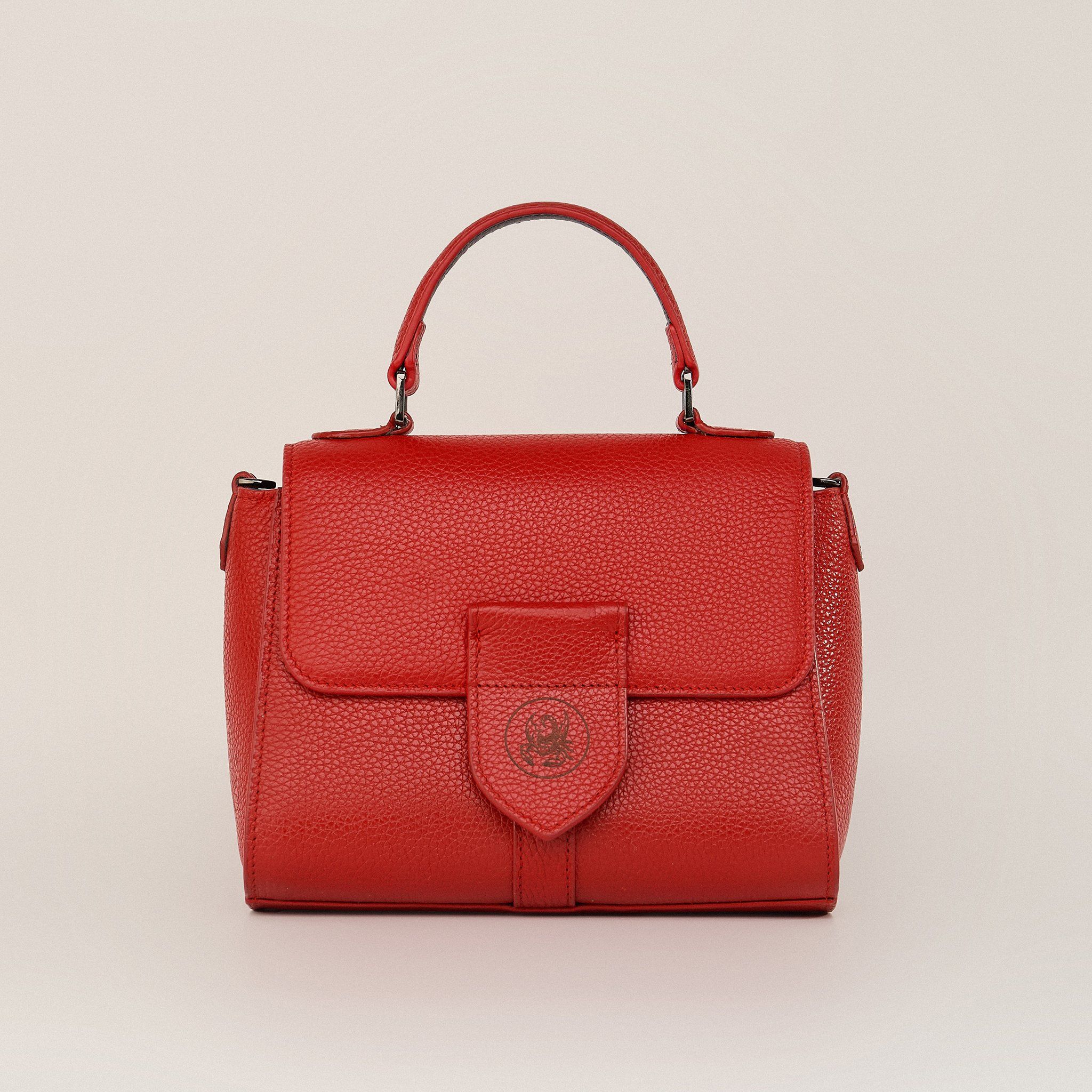  Túi Xách Nữ Da Vân Đỏ 26.45 