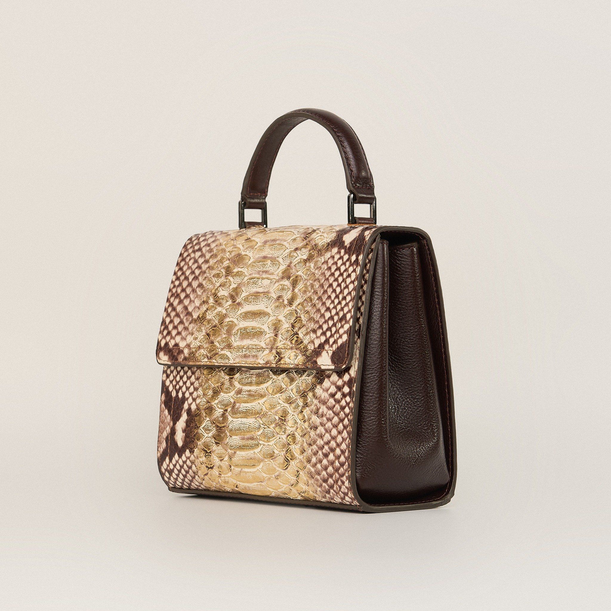  Túi Xách Nữ Da Vân Vàng 26VN.215 