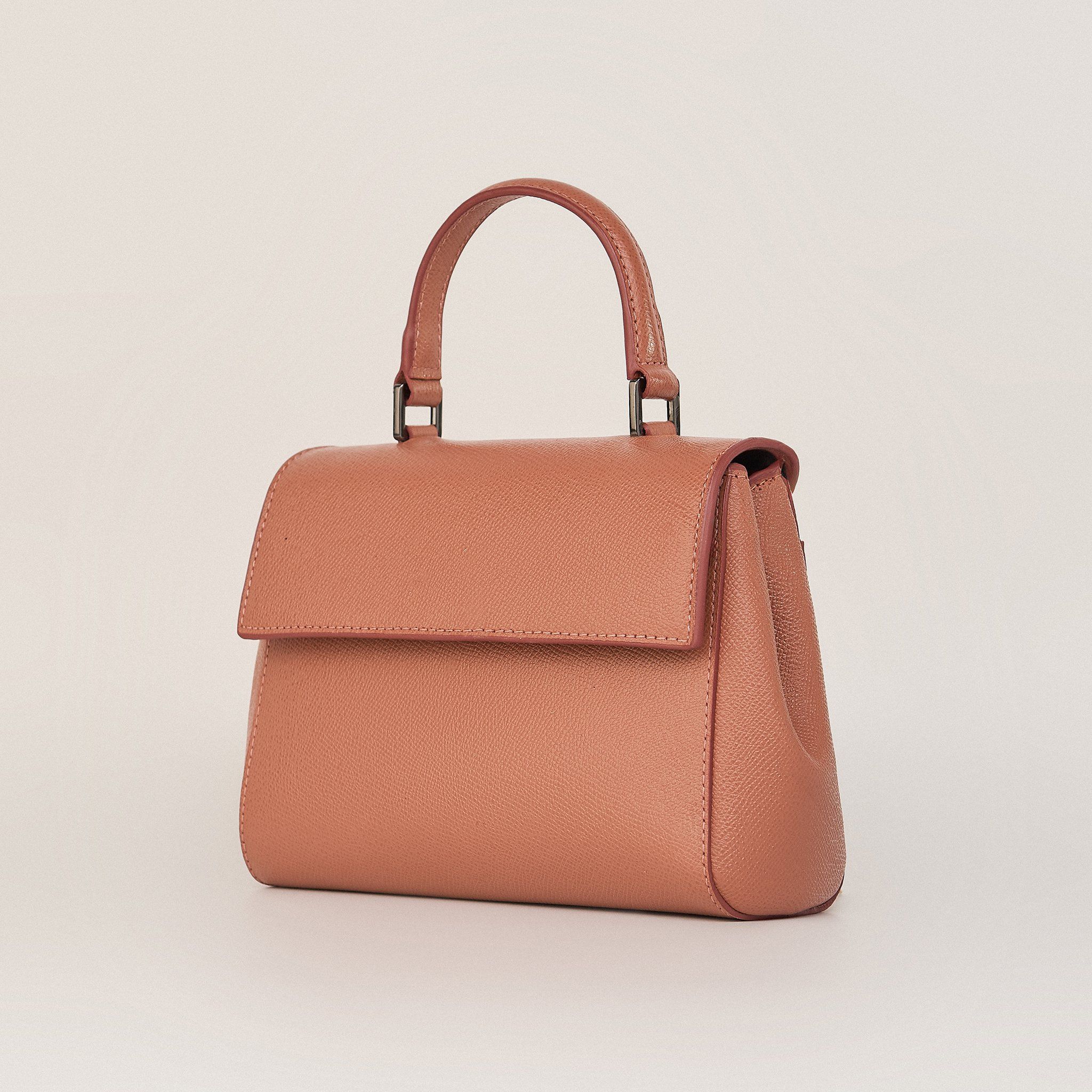  Túi Xách Nữ Da Vân Nâu 26DG.52 