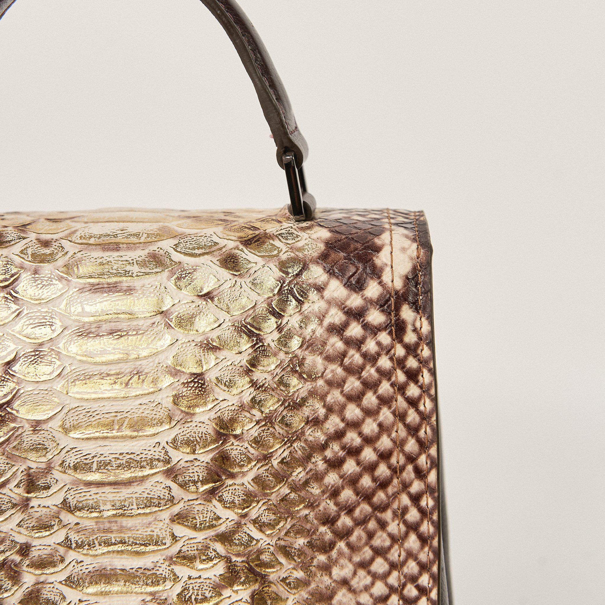  Túi Xách Nữ Da Vân Vàng 26VN.215 