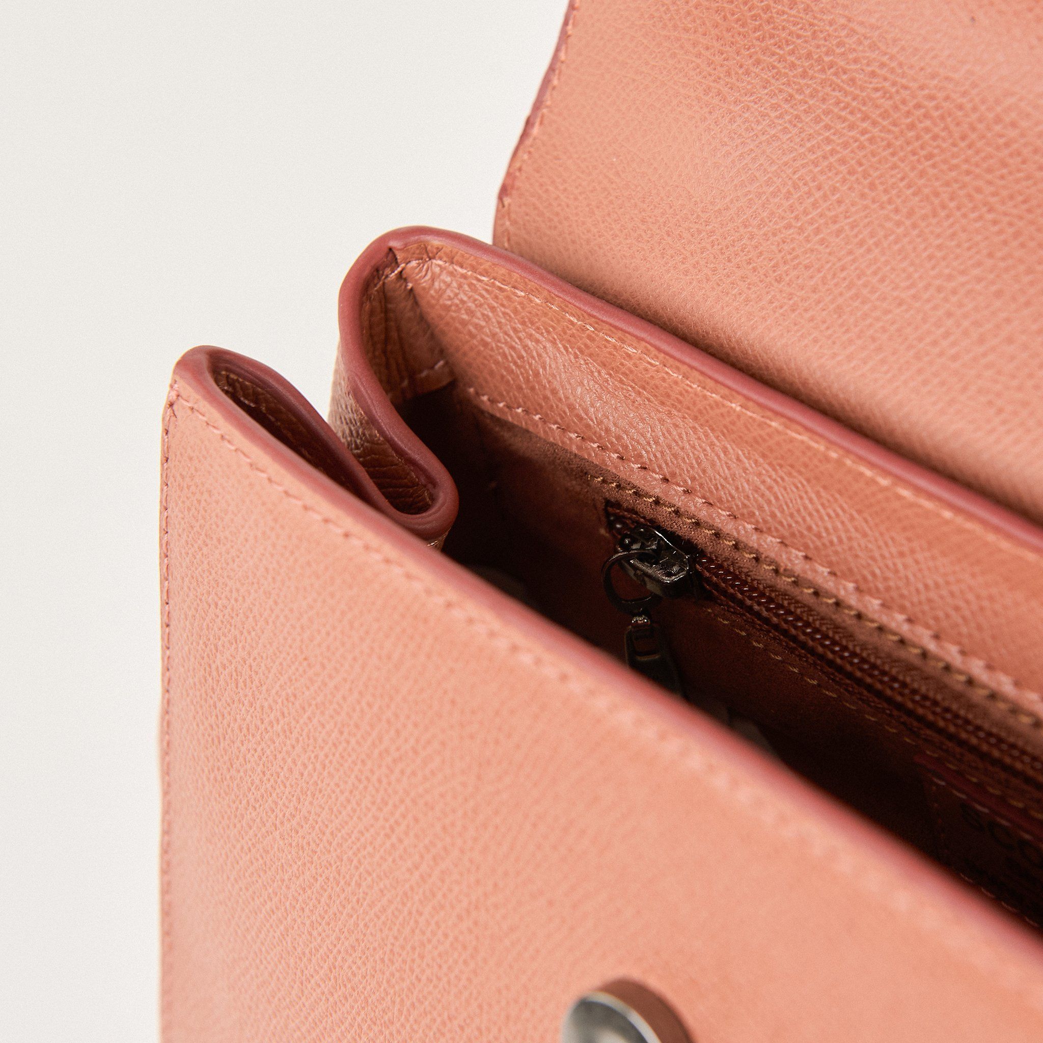  Túi Xách Nữ Da Vân Nâu 26DG.52 