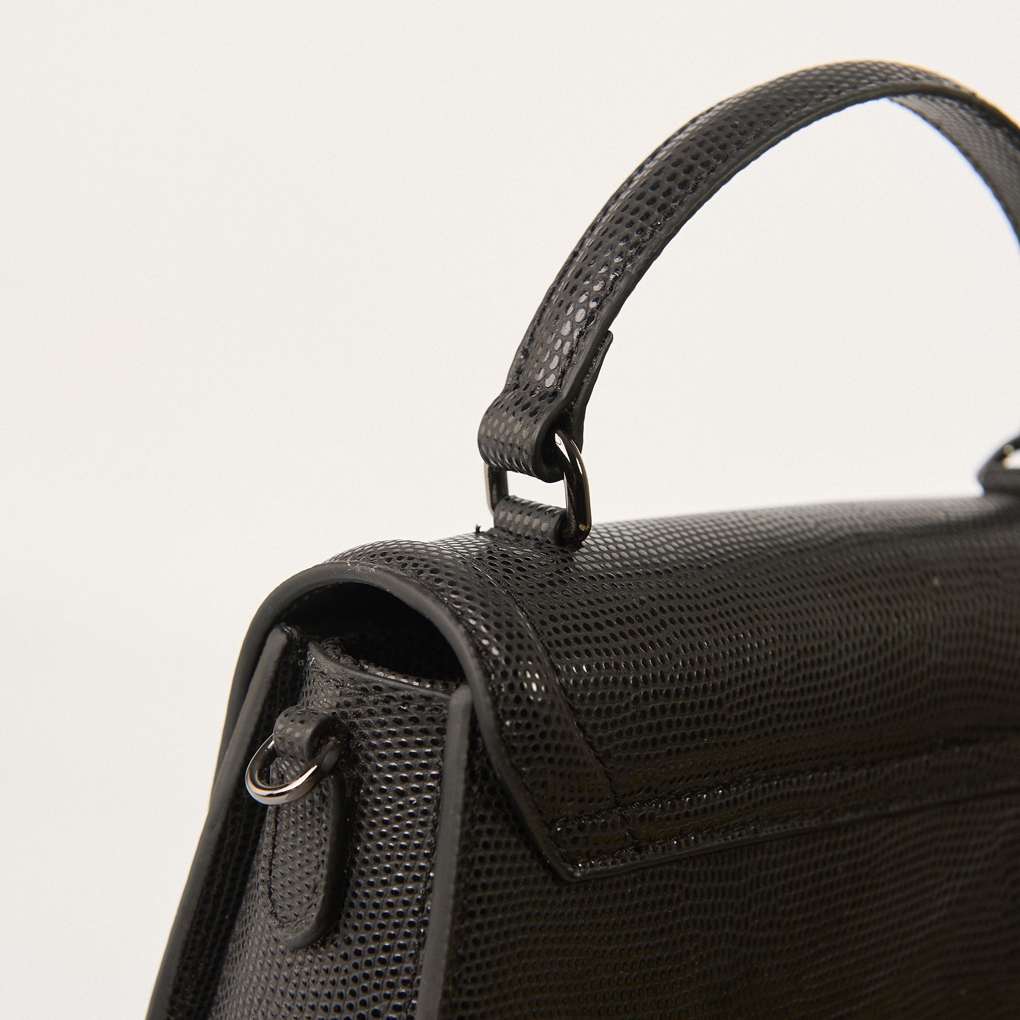  Túi Xách Nữ Da Trơn Đen 26.42 