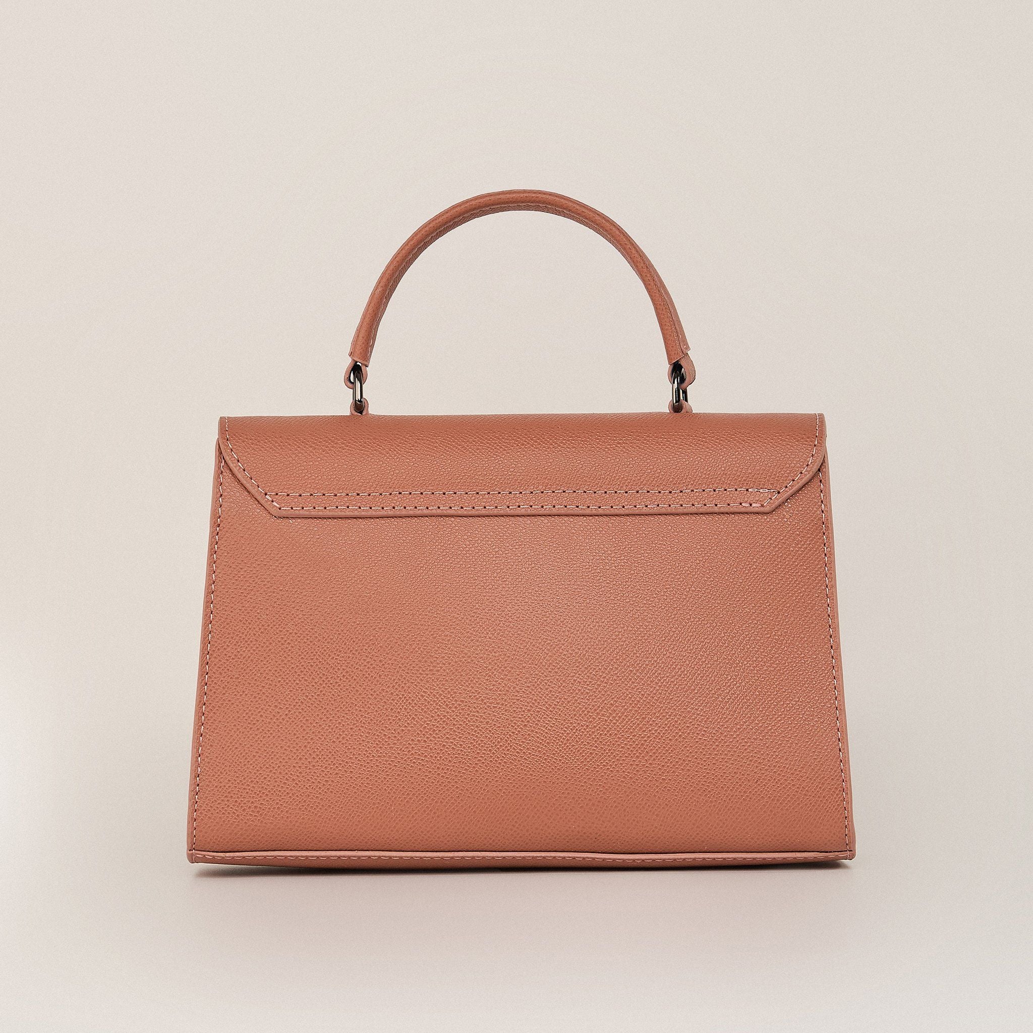  Túi Xách Nữ Da Vân Hồng Cam 26DG.56 