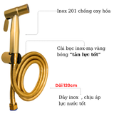 BỘ Vòi xịt INOX mạ vàng có hỗ trợ TĂNG ÁP