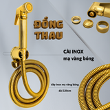 Bộ vòi xịt ĐỒNG thau đúc nguyên khối mạ vàng giả cổ sang trọng SANDRA