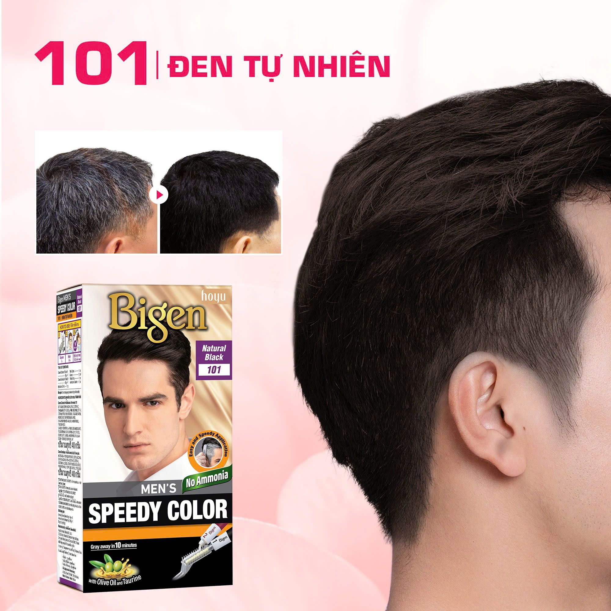  Combo 2 Thuốc Nhuộm Tóc Phủ Bạc Nam Tại Nhà Bigen Men - Phủ Bạc Thảo Dược, Dưỡng Tóc Mềm Mượt 80ml 