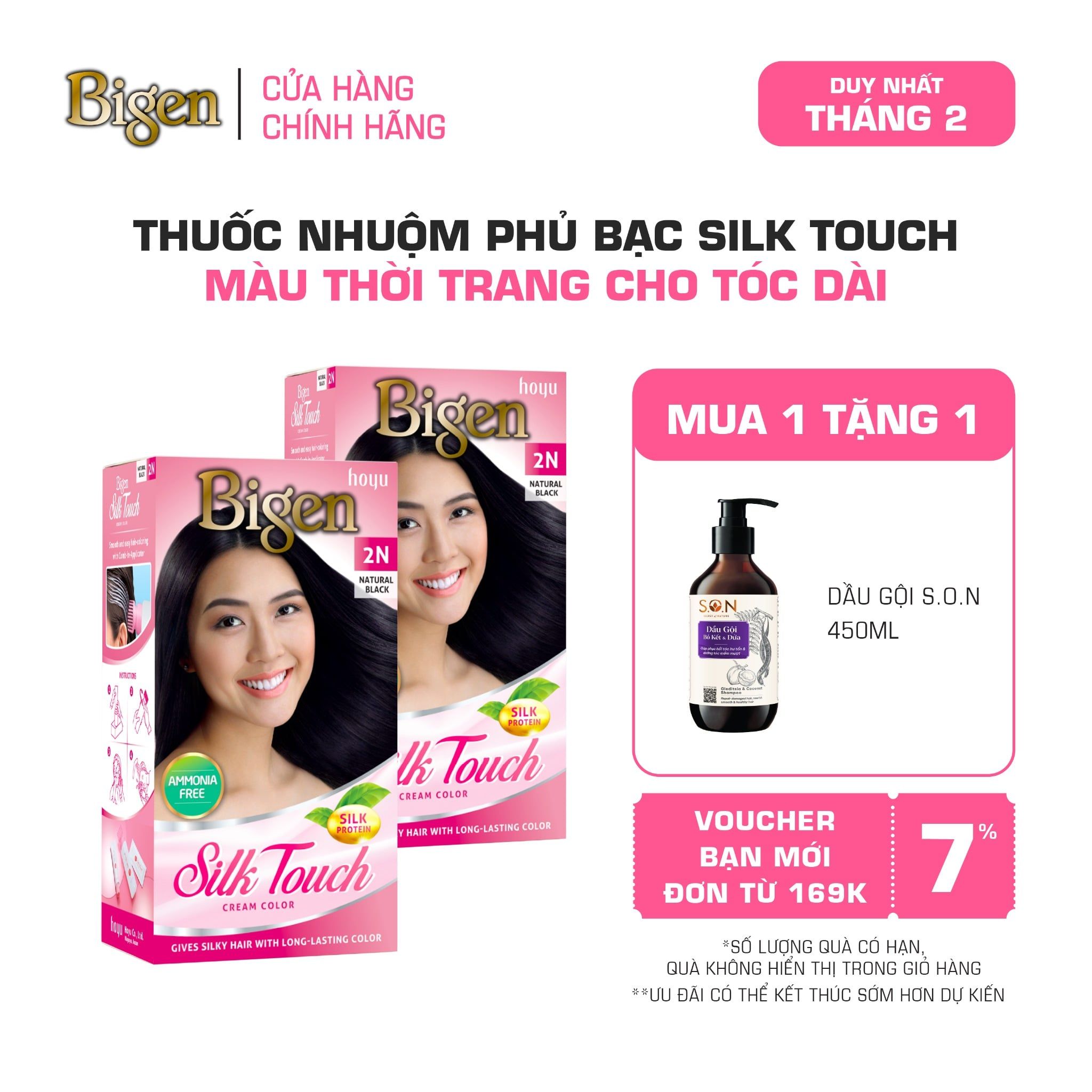  Combo 2 Thuốc Nhuộm Tóc Phủ Bạc Tại Nhà Bigen Silk Touch - Phủ Bạc Thảo Dược, Màu Thời Trang, Dưỡng Tóc Mềm Mượt 