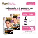  Combo 2 Thuốc Nhuộm Tóc Phủ Bạc Nam Tại Nhà Bigen Men - Phủ Bạc Thảo Dược, Dưỡng Tóc Mềm Mượt 80ml 