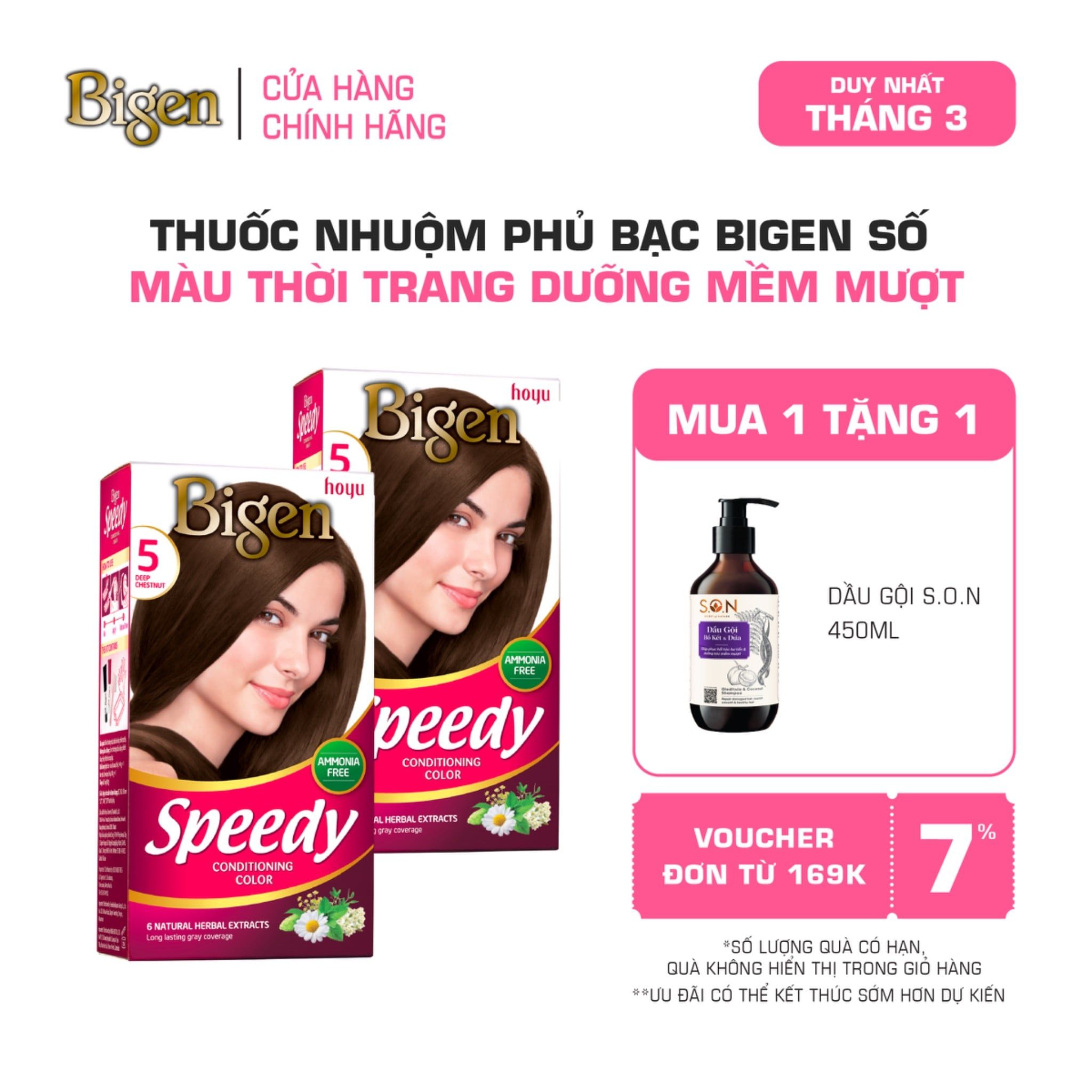  Combo 2 Thuốc Nhuộm Tóc Phủ Bạc Tại Nhà Bigen Số - Phủ Bạc Thảo Dược, Màu Thời Trang 80ml 