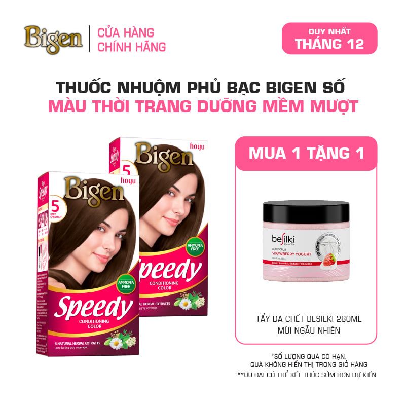  Combo 2 Thuốc Nhuộm Tóc Phủ Bạc Tại Nhà Bigen Số - Phủ Bạc Thảo Dược, Màu Thời Trang 80ml 