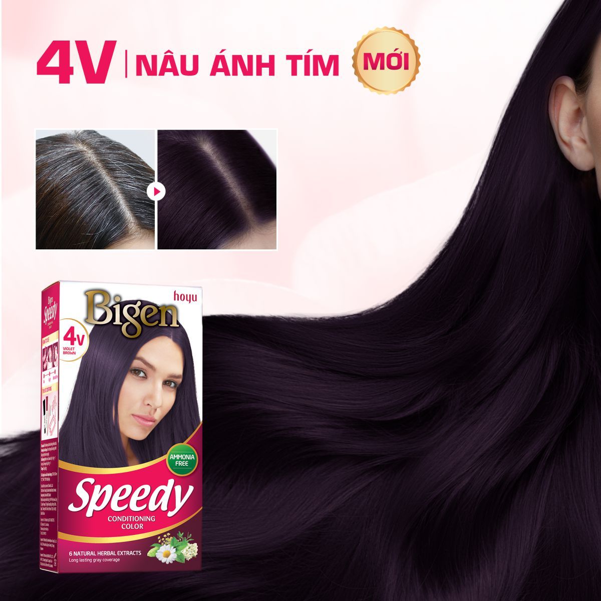  Thuốc Nhuộm Tóc Phủ Bạc Tại Nhà Bigen Số - Phủ Bạc Thảo Dược, Màu Thời Trang 80ml 